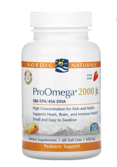 Nordic Naturals ProOmega 2000 Jr 650 mg 60 Soft Gels Capsules