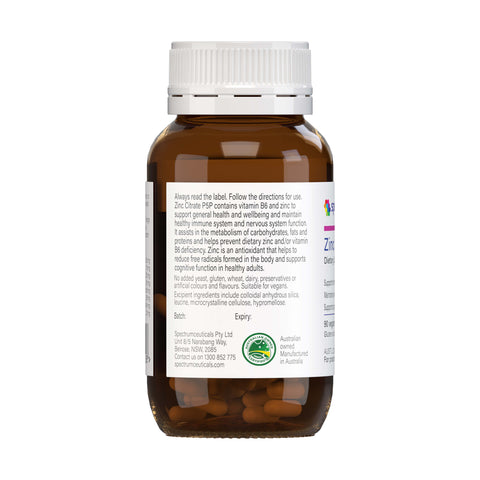 Spectrumceuticals Zinc Citrate P5P 90 caps