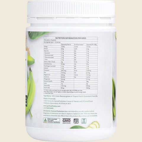 Natural Evolution GH+ Green Banana Resistant Starch 3-in-1 Multifibre 400g/2 week supply