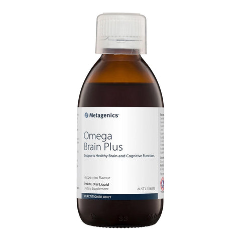 Metagenics Omega Brain Plus Peppermint flavour 190 mL oral liquid